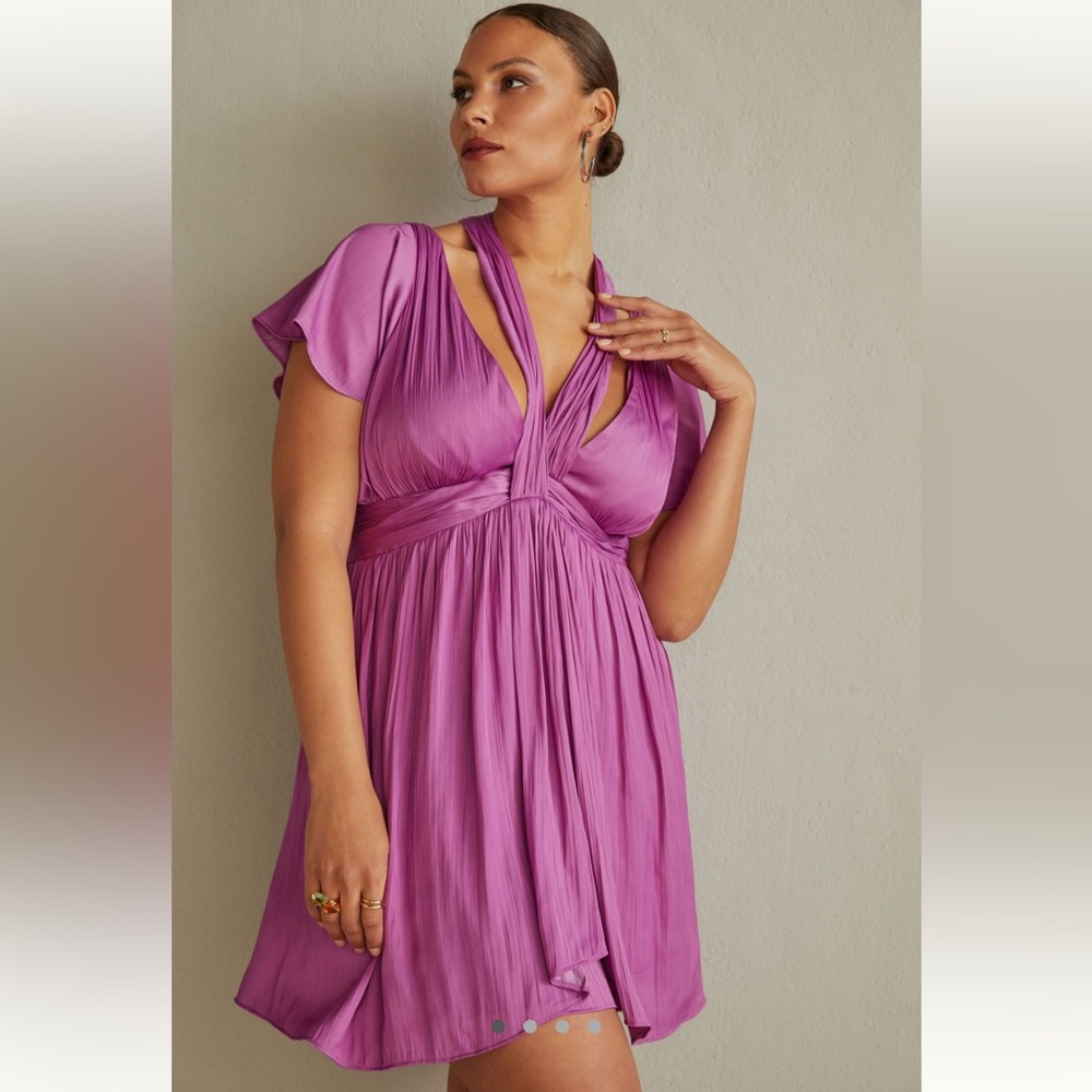 Anthropologie Vibrant Magenta Dress